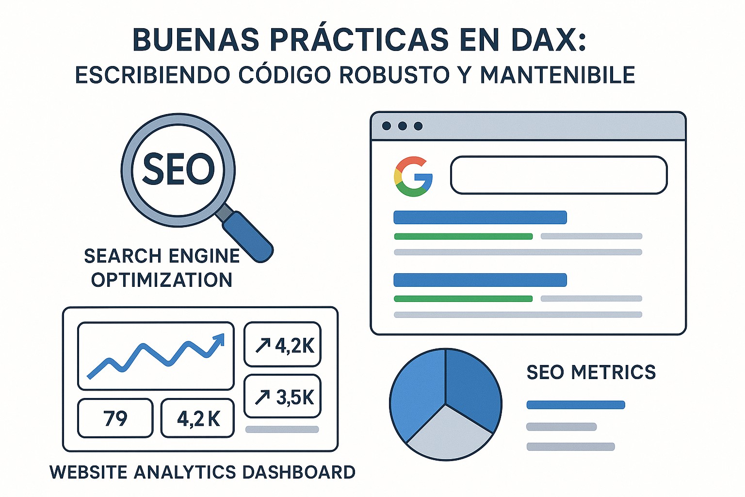 Visualización de código DAX bien formateado y optimizado en un editor
