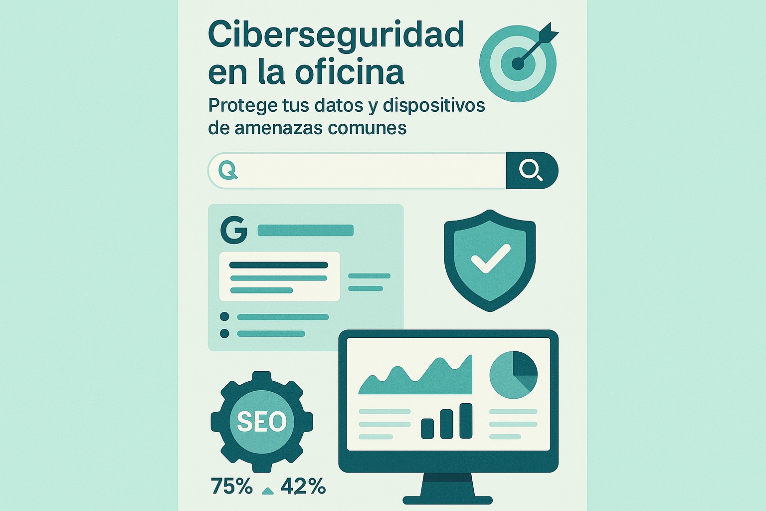 Infografía: conceptos clave de Ciberseguridad en la oficina: Protege tus datos y dispositivos de amenazas comunes