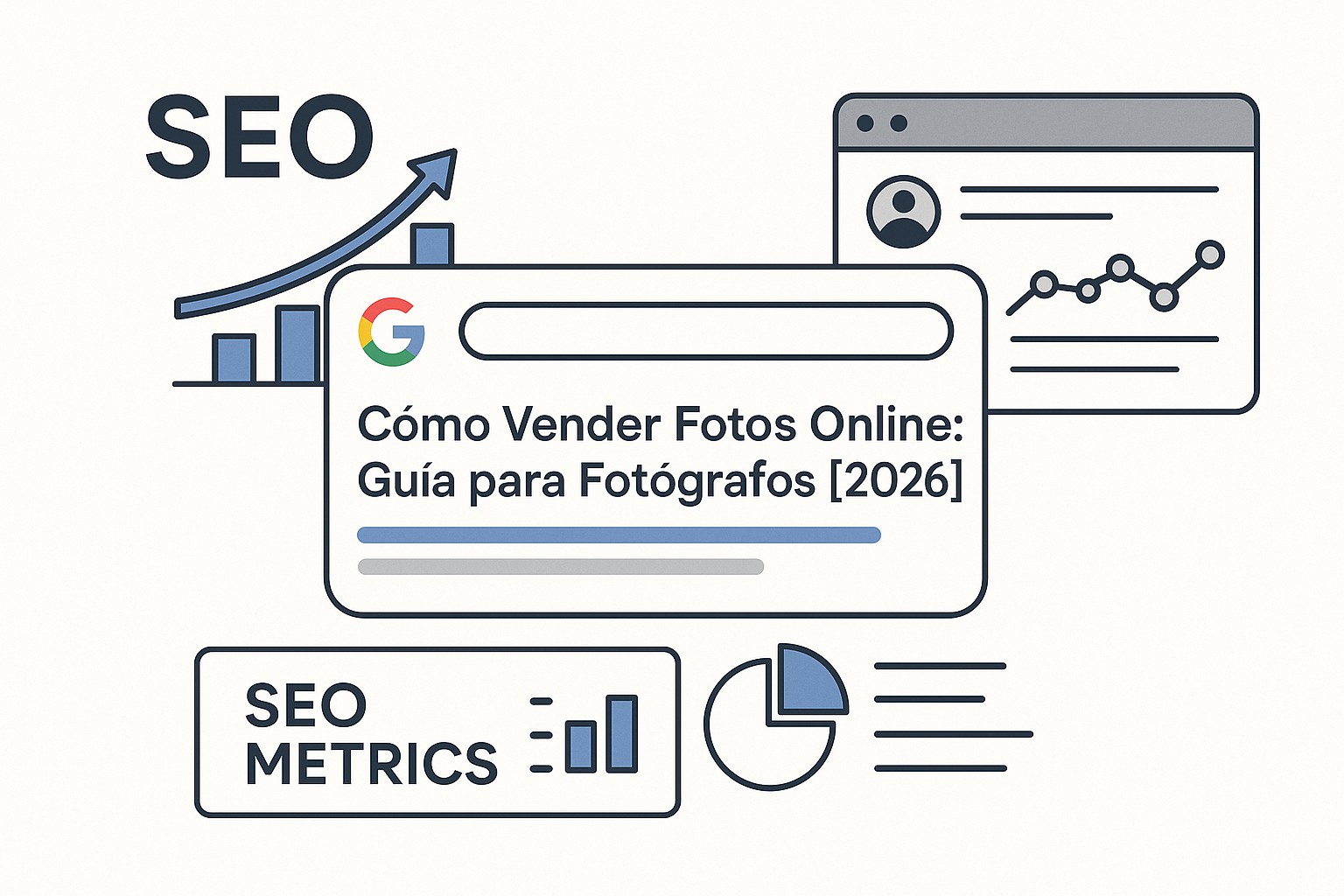 Ilustración sobre como vender fotos online guia