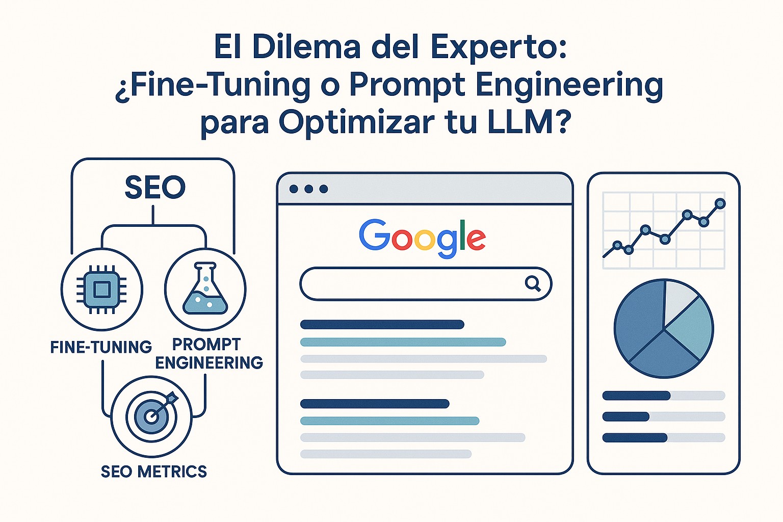 Diagrama de flujo mostrando la toma de decisiones entre prompt engineering y fine-tuning basado en diferentes criterios