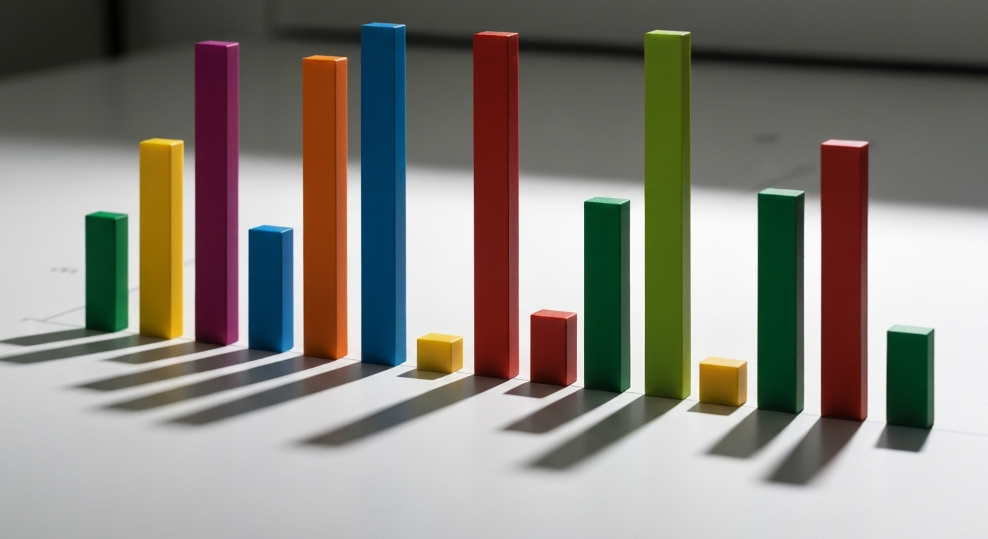 Bar chart depicting job application statistics, showing trends with differently colored bars.
