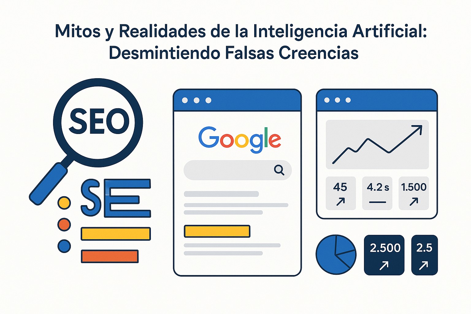 Ilustración sobre mitos realidades ia