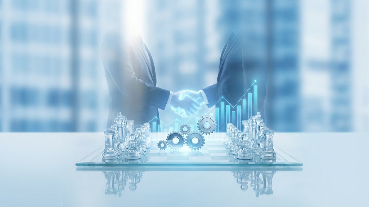 Concepto de administración de empresas con elementos de gestión corporativa