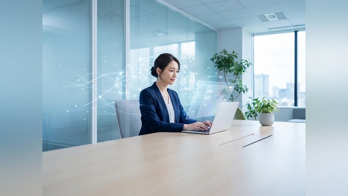 Concepto moderno de inteligencia artificial aplicado al trabajo con computadora