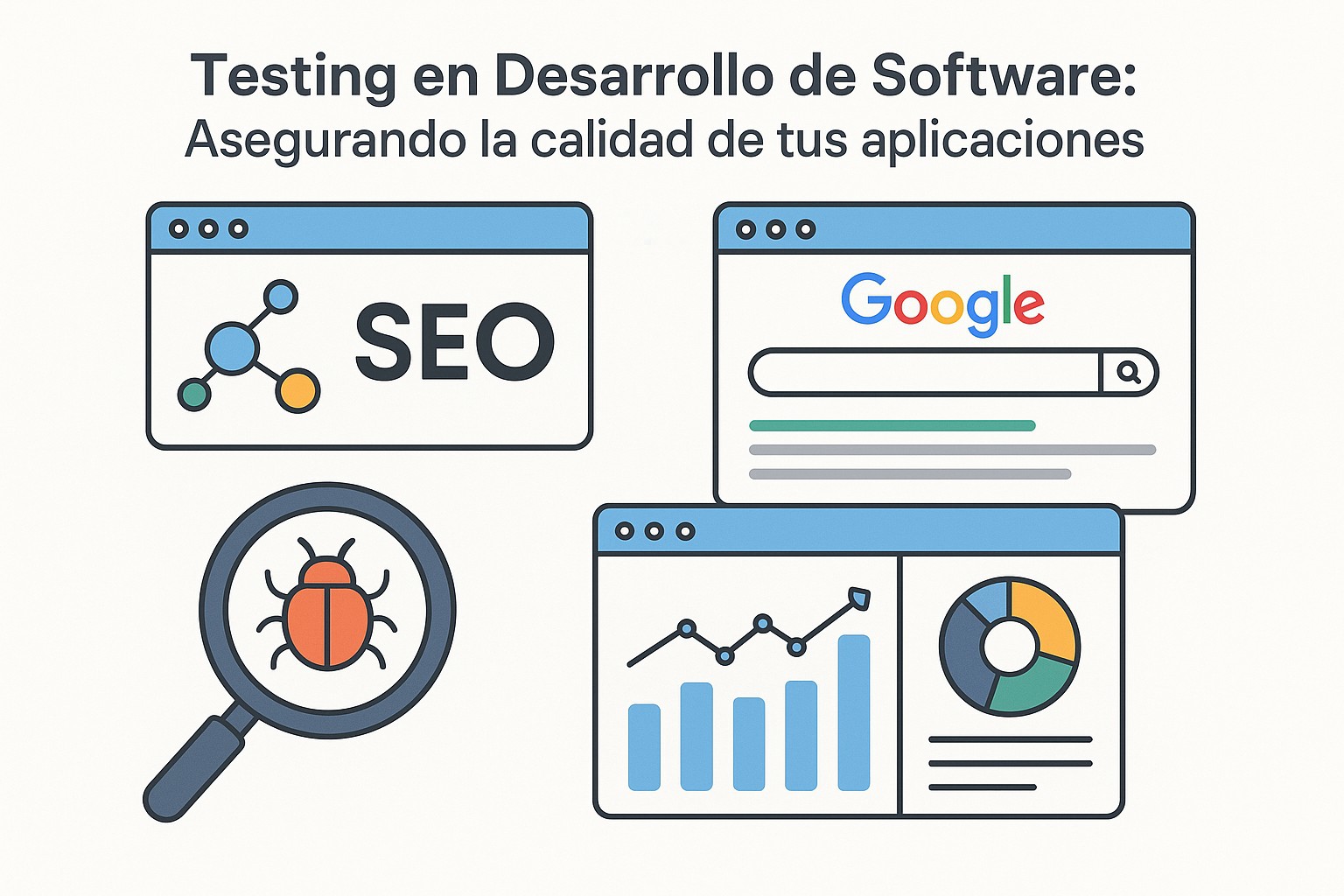 Diagrama sobre testing desarrollo software tipos estrategias