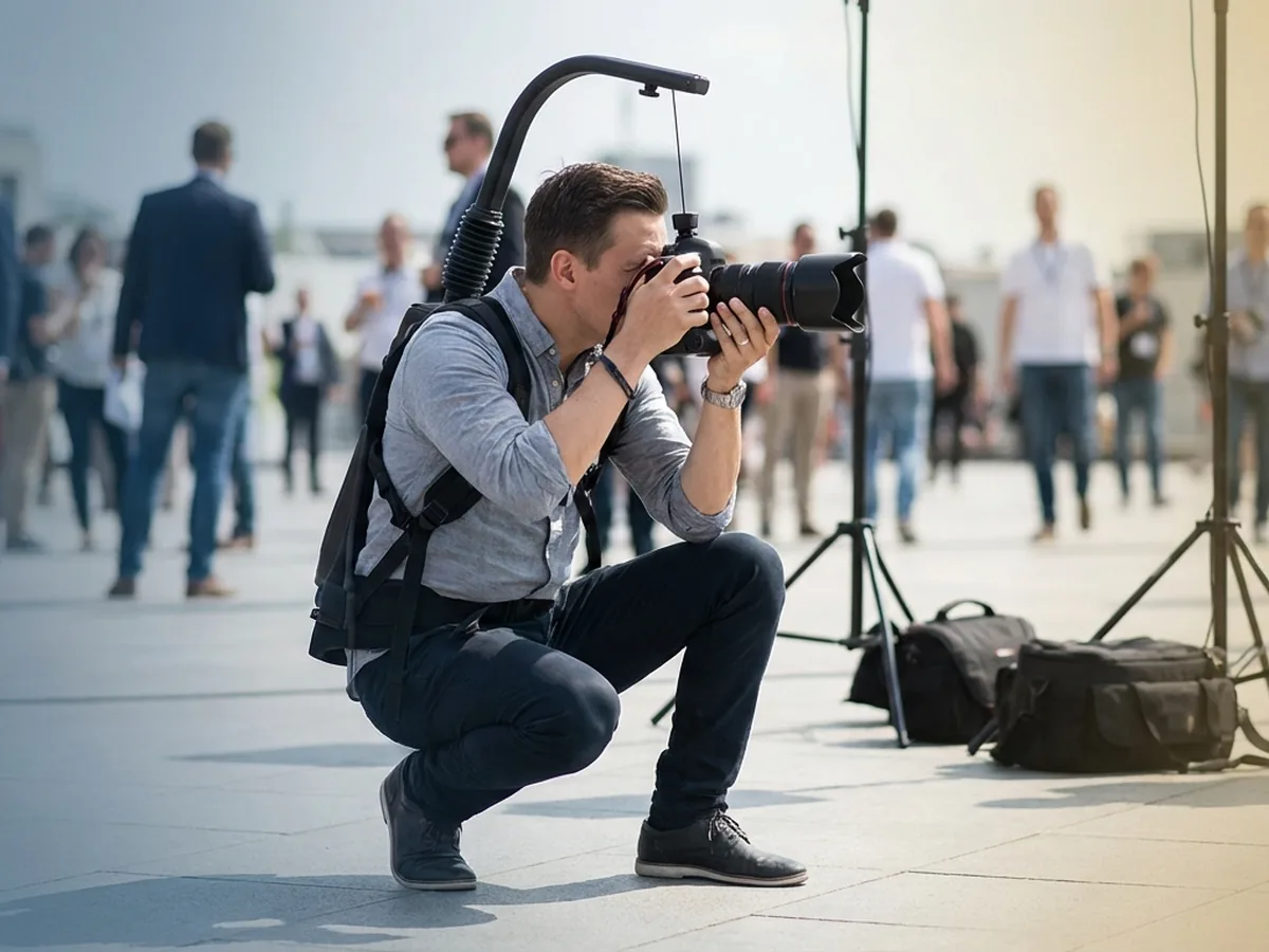 Fot&oacute;grafo profesional en sesi&oacute;n